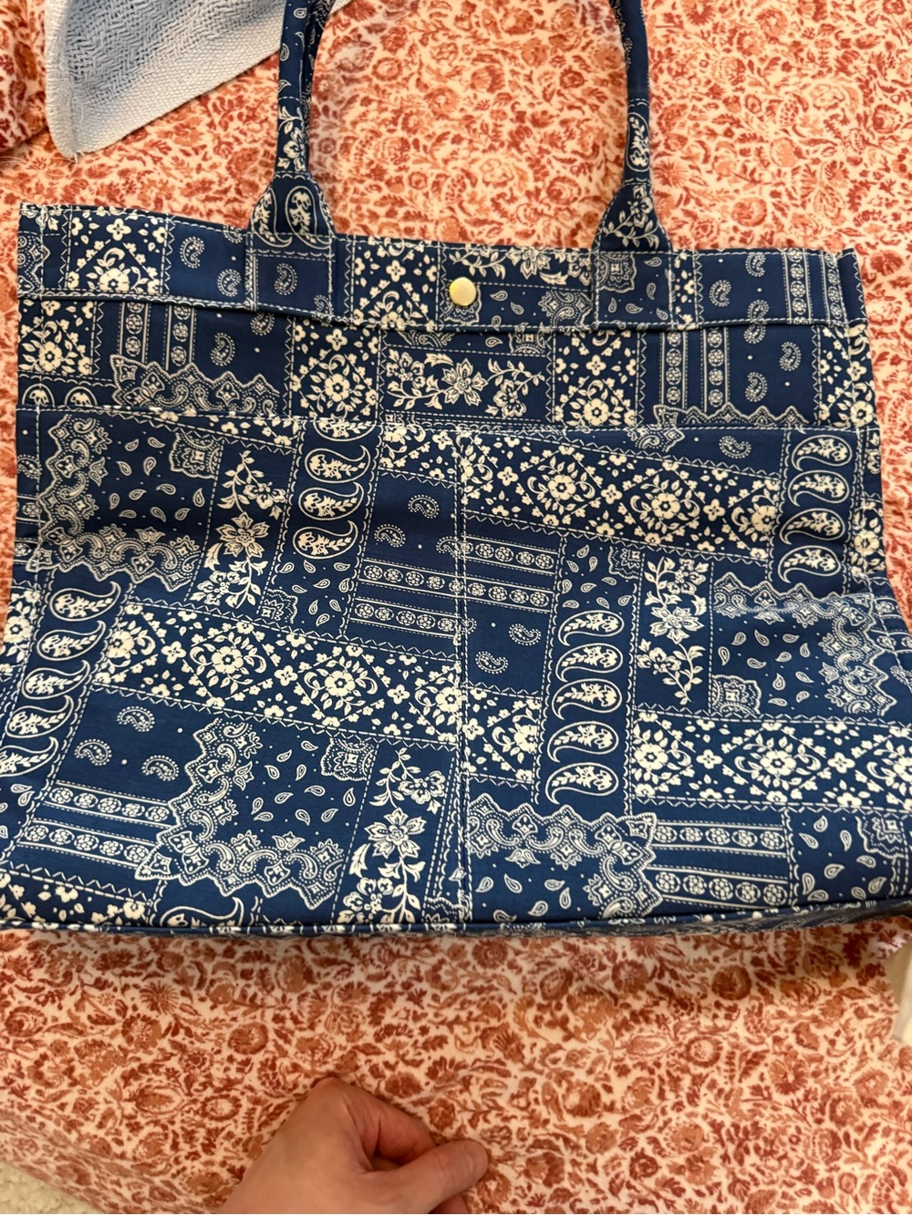 Sezane Le Sept Tote in Bandana Marine - Picture 3 of 14